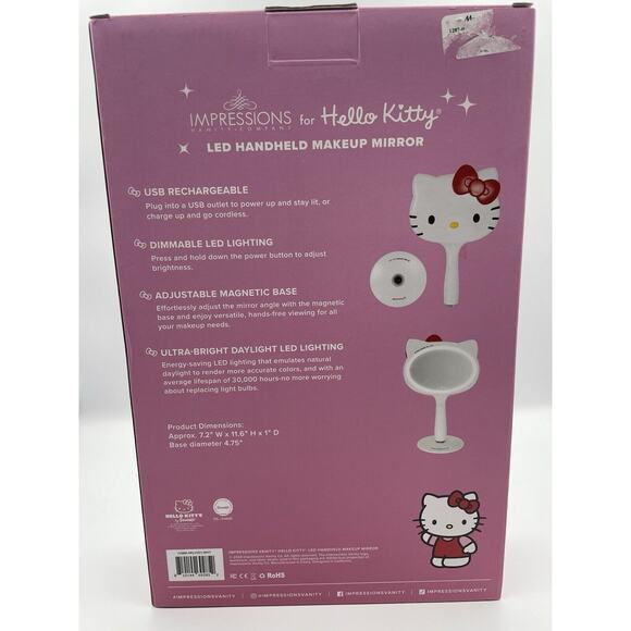 Impressions Vanity for Hello Kitty LED Handheld Mirror with Stand ~BRAND NEW~ - Picture 6 of 9
